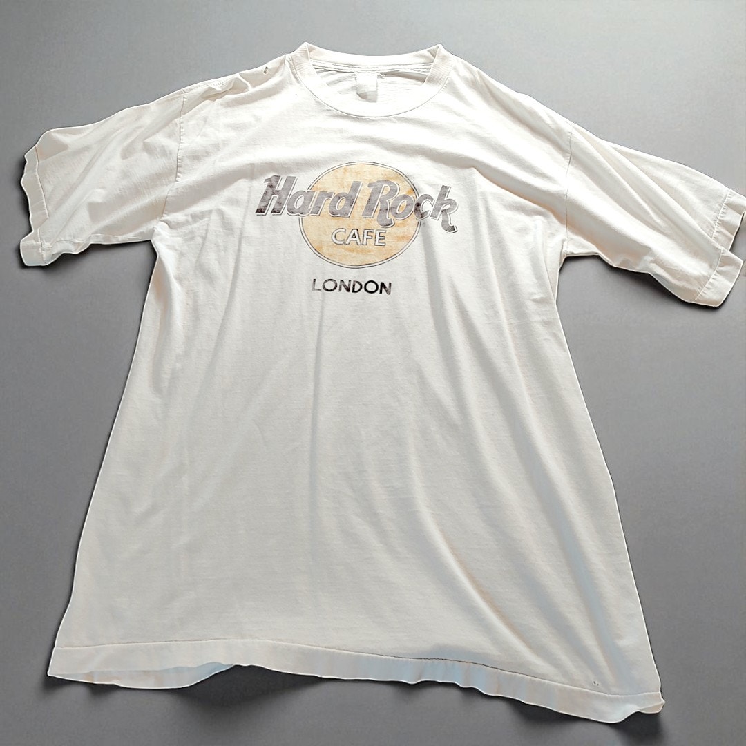 Vtg Hard Rock Cafe London T-Shirt 90s Destroyed Deconstructed Thrash Tee White L